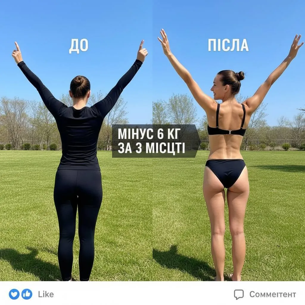 До та після — мінус 6 кг за 3 місяці